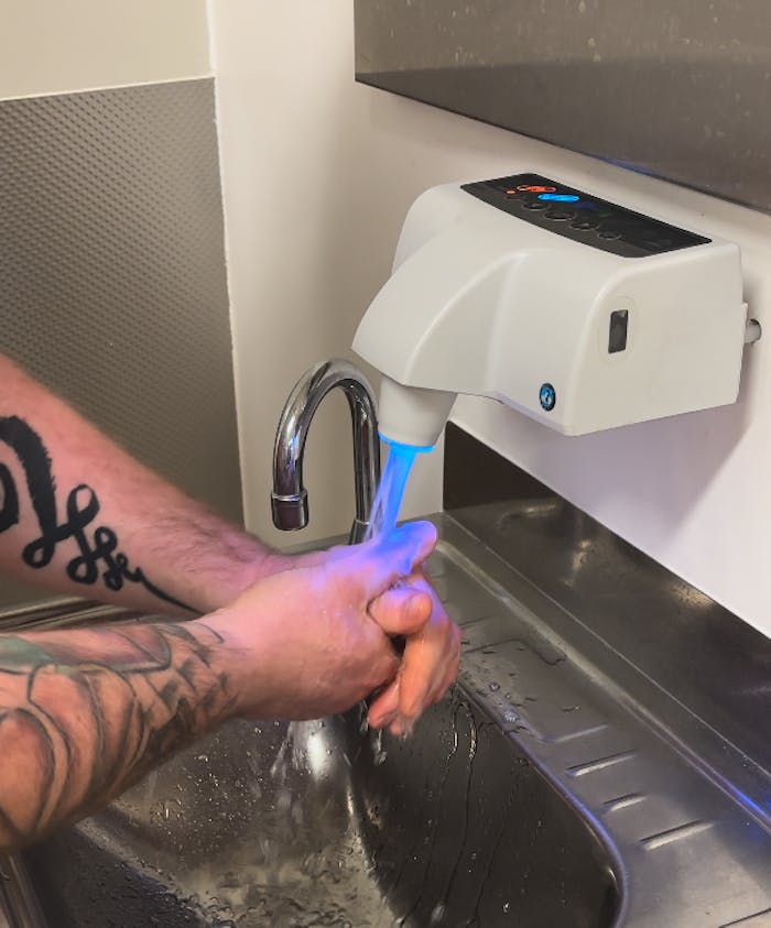 E Water washing hands